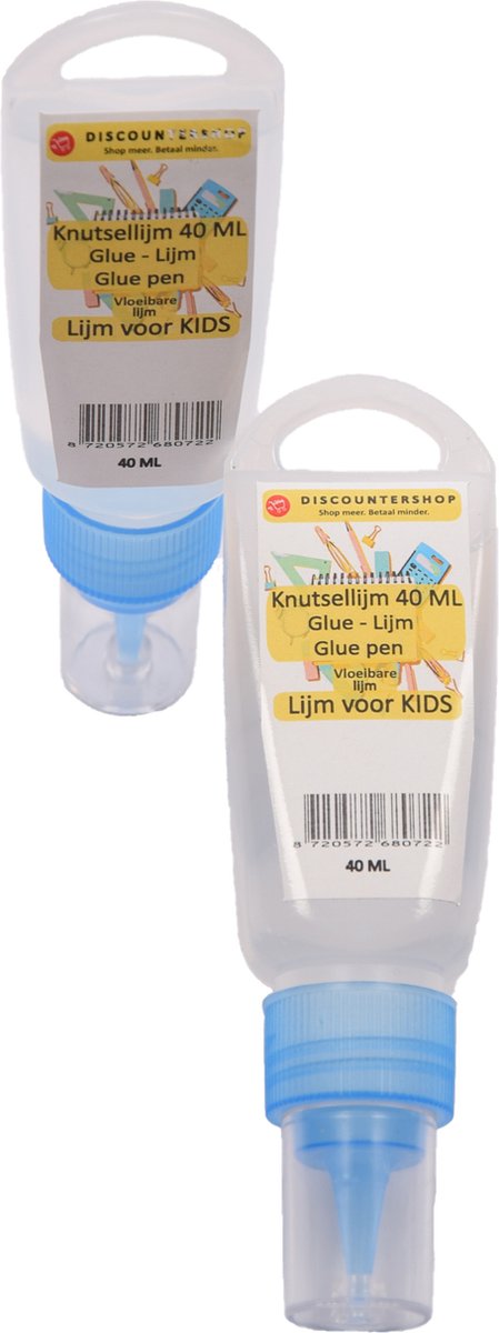 Discountershop® | Stuks 2 | Knutsellijm 40ml lijm pen- Lijm - All purpose glue - Glue pen - Kinderlijm - Knutselen - Goedkope knutsellijm |Alleslijm